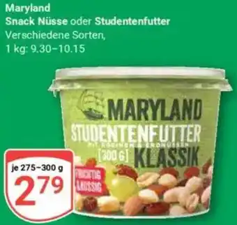 Globus Maryland Snack Nüsse oder Studentenfutter Angebot