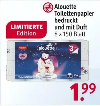 Rossmann Alouette toilettenpapier bedruckt und mit duft Angebot