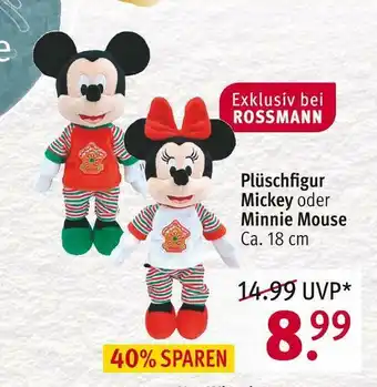 Rossmann Plüschfigur mickey oder minnie mouse Angebot