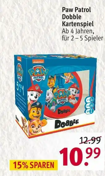 Rossmann Paw patrol dobble kartenspiel Angebot