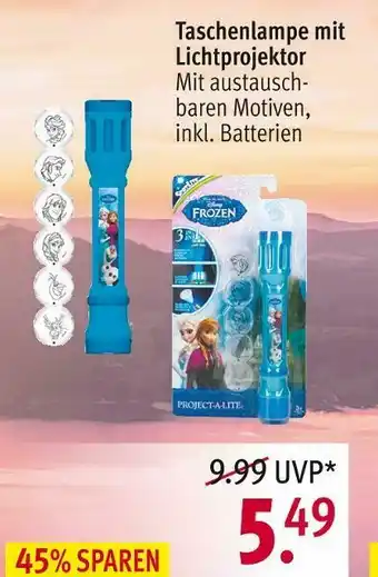 Rossmann Die eiskönigin ll taschenlampe mit lichtprojektor Angebot