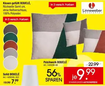 Zurbrüggen Linneweber Kissen gefüllt BOUCLÉ Angebot