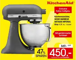 Zurbrüggen KitchenAid Exklusive Farbe mattgrau Küchenmaschine, 5KSM156HMEGR ARTISAN IMPERIAL Angebot