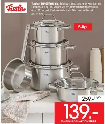 Zurbrüggen Fissler Topfset TORONTO 5-tlg. Angebot