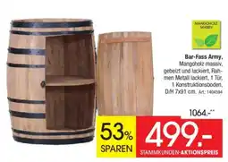 Zurbrüggen MANGOHOLZ MASSIV Bar-Fass Army Angebot