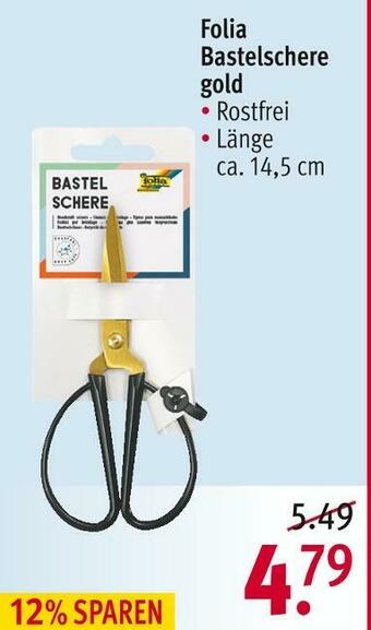 Rossmann Folia bastelschere gold Angebot