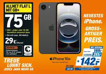 expert Techno Land iPhone 16e + ALLNET FLAT L MIT GB+ Angebot