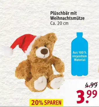 Rossmann Plüschbär mit weihnachtsmütze Angebot