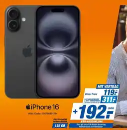 expert Techno Land iPhone 16 + Vodafone Smart S Angebot