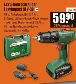 V Baumarkt BOSCH Akku-Bohrschrauber EasyImpact 18 V-38 Angebot