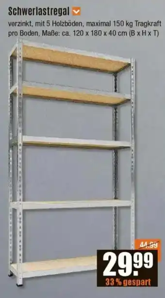 V Baumarkt Schwerlastregal Angebot