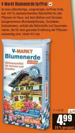 V Baumarkt V-Markt Blumenerde torffrei Angebot