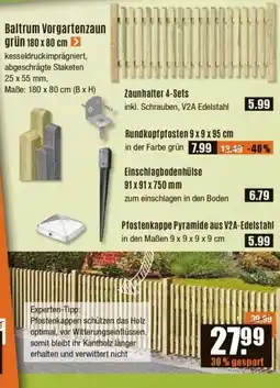 V Baumarkt Baltrum Vorgartenzaun grün 180 x 80 cm Angebot