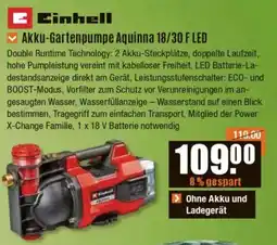 V Baumarkt Einhell Akku-Gartenpumpe Aquinna 18/30 F LED Angebot