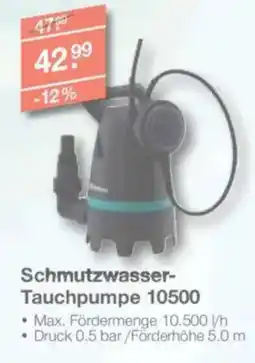 V Baumarkt GARDENA Schmutzwasser- Tauchpumpe 10500 Angebot