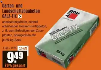 V Baumarkt Garten- und Landschaftsbaubeton GALA-FIX Angebot