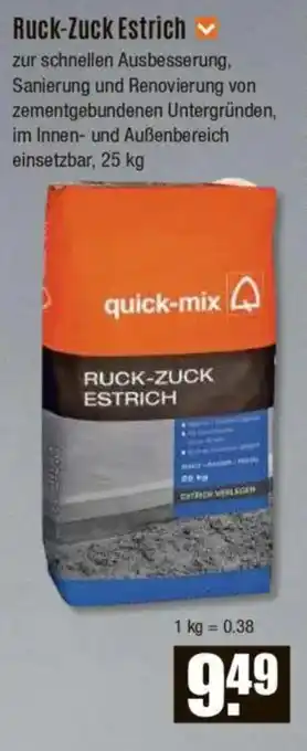 V Baumarkt quick-mix Ruck-Zuck Estrich Angebot