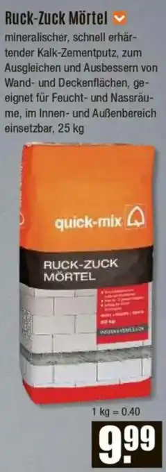 V Baumarkt quick-mix Ruck-Zuck Mörtel Angebot