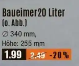 V Baumarkt Baueimer20 Liter Angebot
