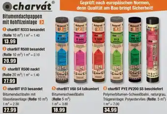 V Baumarkt charvát Bitumendachpappen mit Rohfilzeinlage Angebot