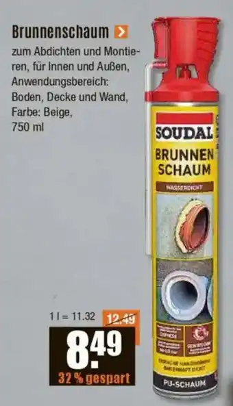 V Baumarkt SOUDAL Brunnenschaum Angebot
