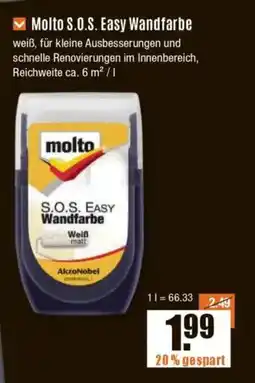 V Baumarkt Molto S.O.S. Easy Wandfarbe Angebot