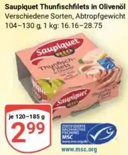 Globus Saupiquet Thunfischfilets in Olivenöl Angebot