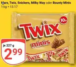 Globus Mars, Twix, Snickers, Milky Way oder Bounty Minis Angebot