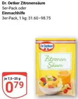 Globus Dr. Oetker Zitronensäure oder Einmachhilfe Angebot