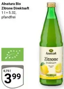 Globus Alnatura Bio Zitrone Direktsaft Angebot