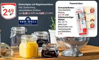 Globus VAN WELL Einkochglas mit Bügelverschluss Angebot