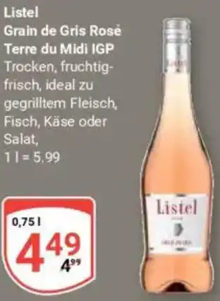 Globus Listel Grain de Gris Rosé Terre du Midi IGP Angebot