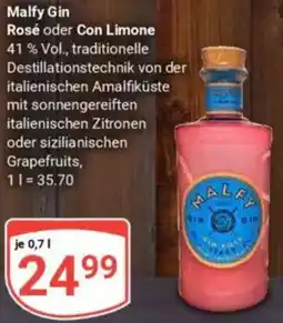 Globus Malfy Gin Rosé oder Con Limone Angebot