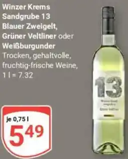 Globus Winzer Krems Sandgrube 13 Blauer Zweigelt, Grüner Veltliner oder Weißburgunder Angebot