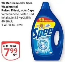 Globus Weißer Riese oder Spee Waschmittel Pulver, Flüssig oder Caps Angebot