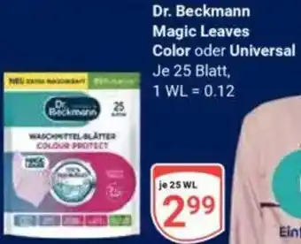 Globus Dr. Beckmann Magic Leaves Color oder Universal Angebot