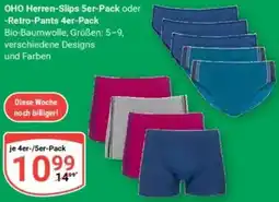 Globus OHO Herren-Slips 5er-Pack oder Retro-Pants 4er-Pack Angebot