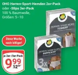 Globus OHO Herren-Sport-Hemden 2er-Pack oder Slips 3er Pack Angebot
