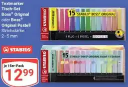 Globus STABILO Textmarker Tisch-Set Boss Original oder Boss Original Pastell Angebot