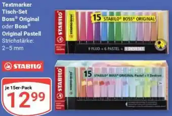 Globus STABILO Textmarker Tisch-Set Boss Original oder Boss Original Pastell Angebot