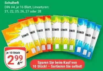 Globus Schulheft Angebot