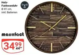 Globus Manufact Holz Funkwanduhr Angebot