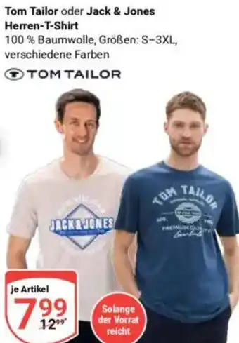 Globus Tom Tailor oder Jack & Jones Herren-T-Shirt Angebot