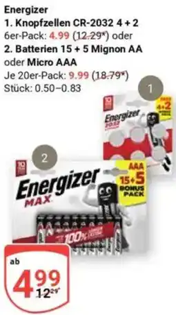 Globus Energizer Knopfzellen CR-2032 Angebot