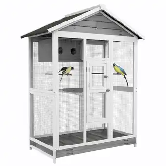 Netto Marken-Discount PawHut Vogelkäfig Tannenholz, Stahl Angebot