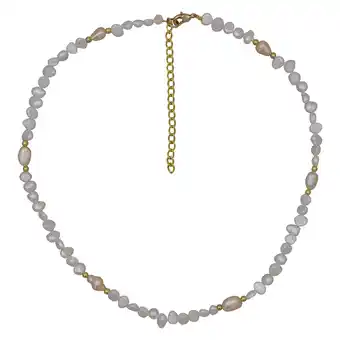 Netto Marken-Discount Steuer Modeschmuck Kette Süßwasserperlkette weiß/pfirsich/goldfarben Angebot