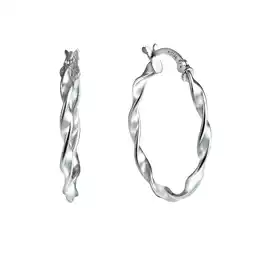 Netto Marken-Discount Celesta Silber Ohrringe Silber 925 rhodiniert mattiert gedreht 25mm Durchmesser Angebot