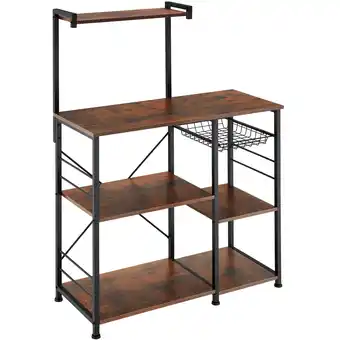 Netto Marken-Discount tectake Küchenregal, Industrial Style, 6 Ablagen und ausziehbarer Gitterkorb, 90 x 40 x 131,5 cm Angebot