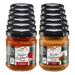 Netto Marken-Discount Lieblings Pesto Ricotta Walnuss & Tomate Knoblauch 190 g, 12er Pack Angebot