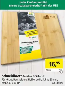 Holz Possling Schneidbrett Bambus 3-Schicht Angebot